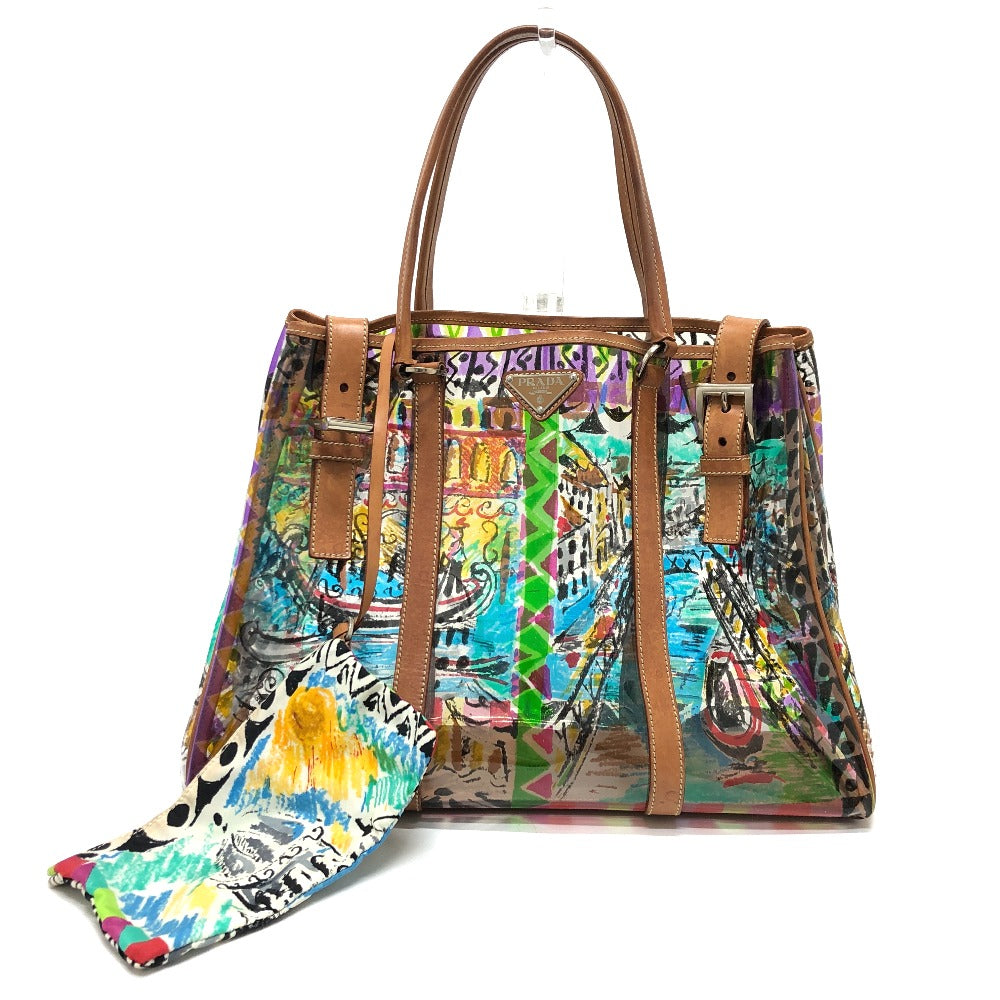 Tote Bag Plastics Multicolor Venetian Print Women Leather