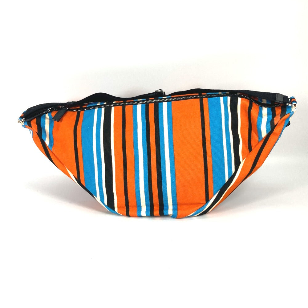 Shoulder Bag Orange Stripe Triangle Bayadere Mens Canvas