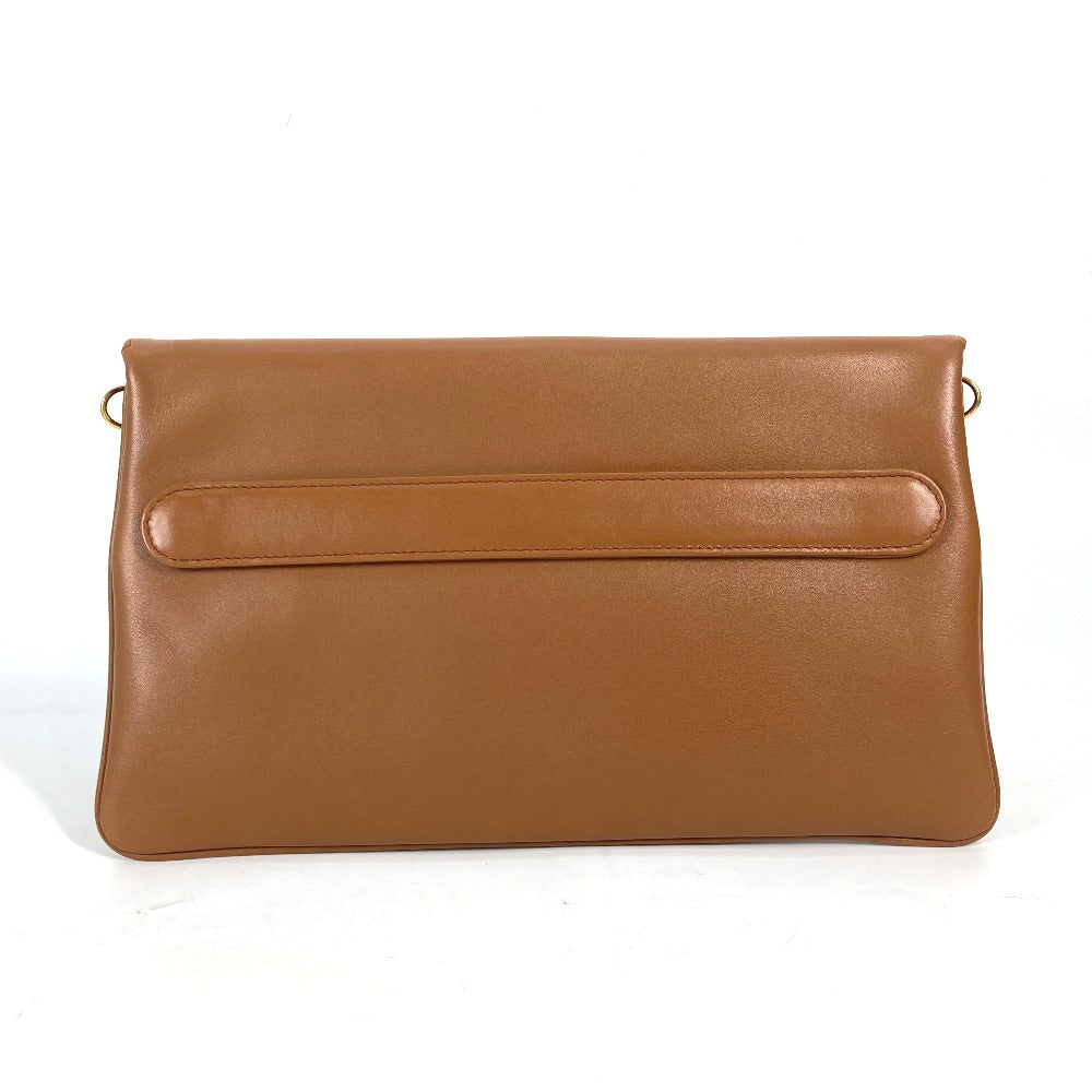 Dior Handbag Clutch Bag Cd Bag Leather Brown