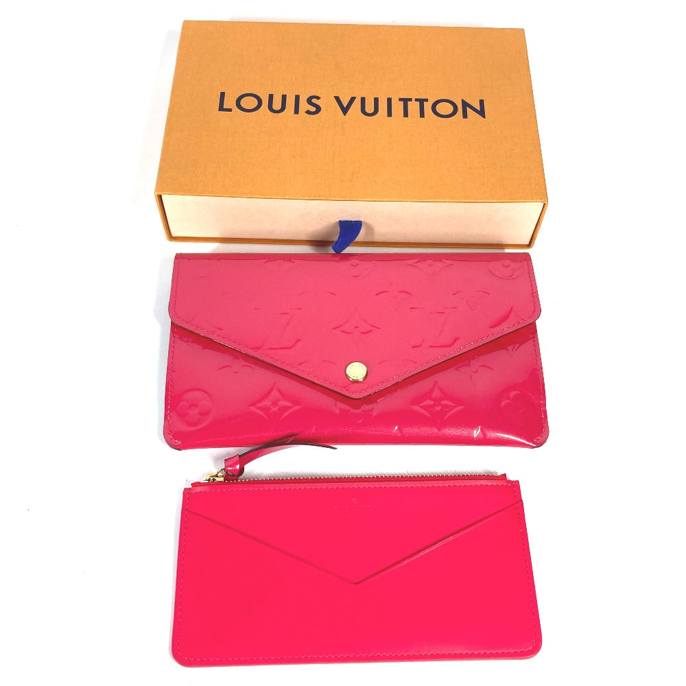 Louis Vuitton Long Purse M61689 Vernis Monogram Pink Wallet Case
