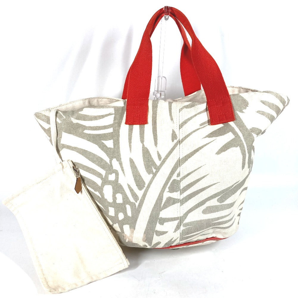 Hermes Shoulder Bag With Porch Pannier Platge Canvas Beige