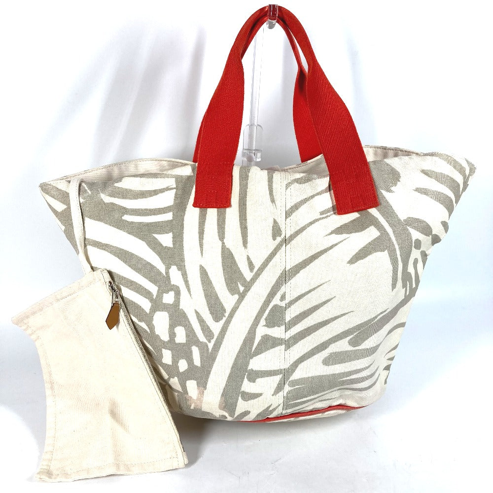 Hermes Shoulder Bag With Porch Pannier Platge Canvas Beige