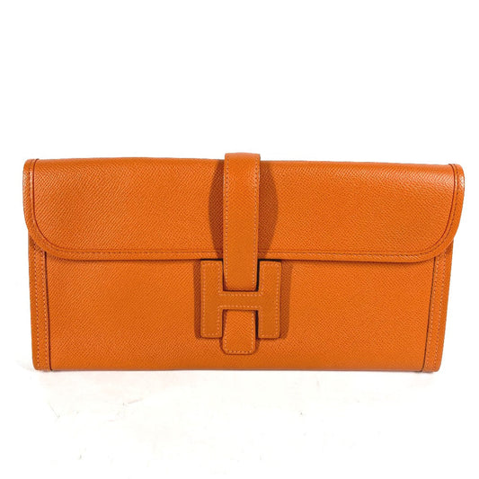 Hermes Clutch Bag Epsom Bag Jige Elan Orange Logo