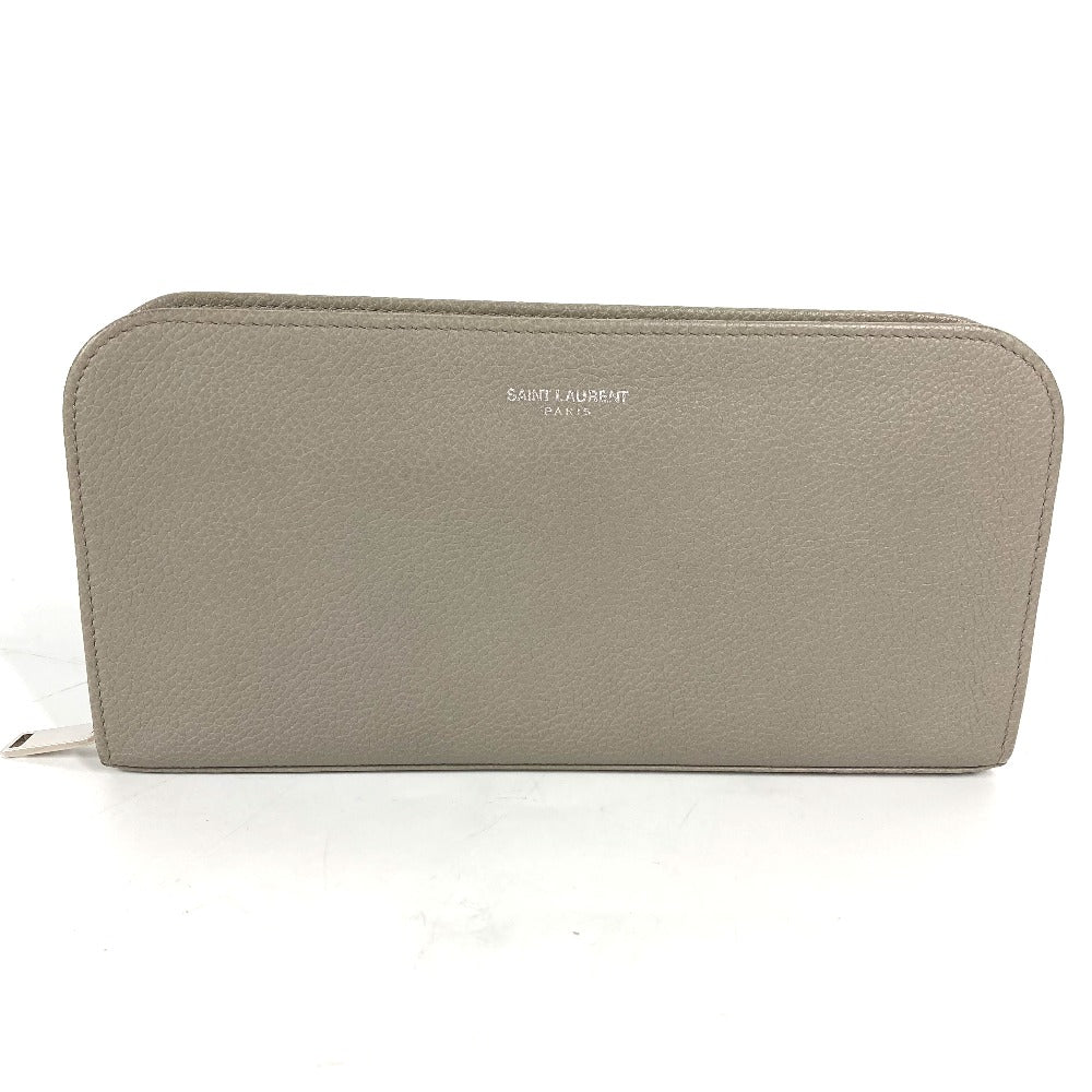 Saint Paris Long Wallet Purse Gray Long Leather Logo Travel Bag