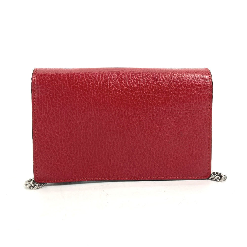 Gucci 2WAY Pouch Dionysus Rhinestone Leather Red Shoulder Bag