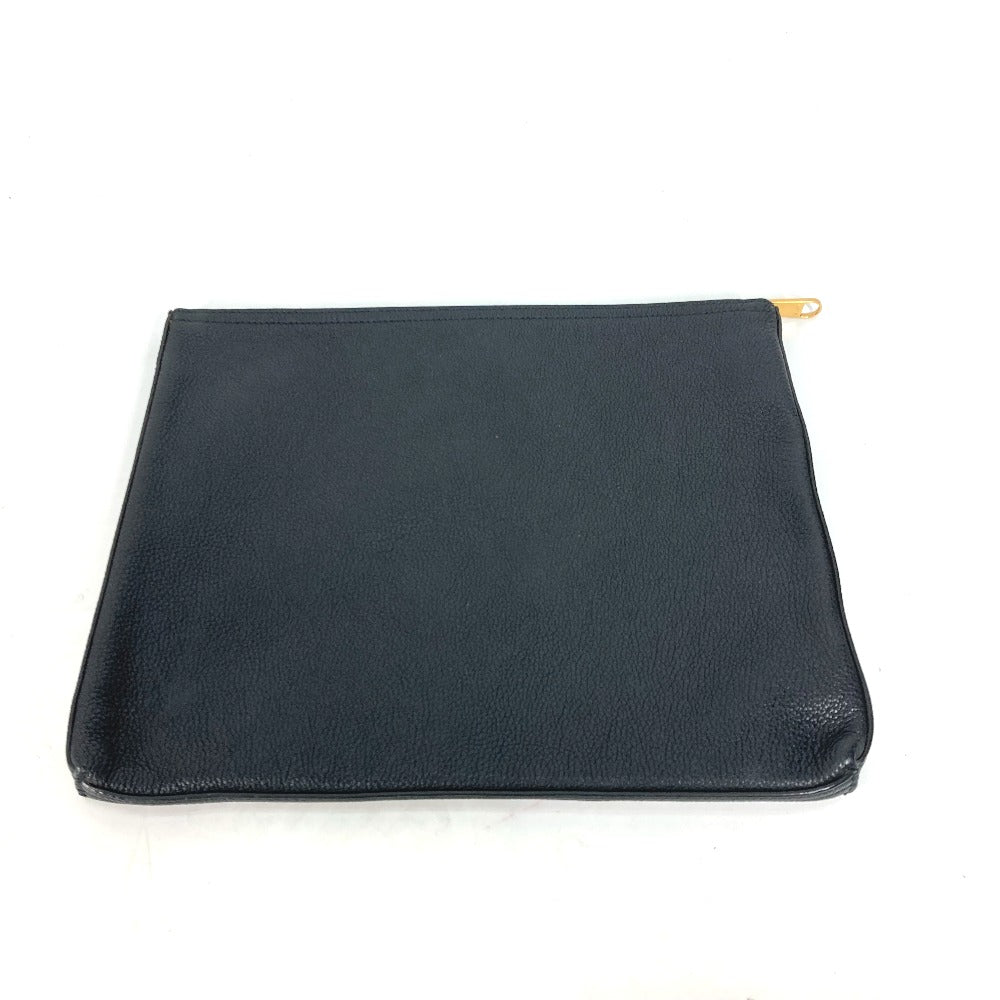 Gucci G 21 Leather Black Logo Clutch Bag