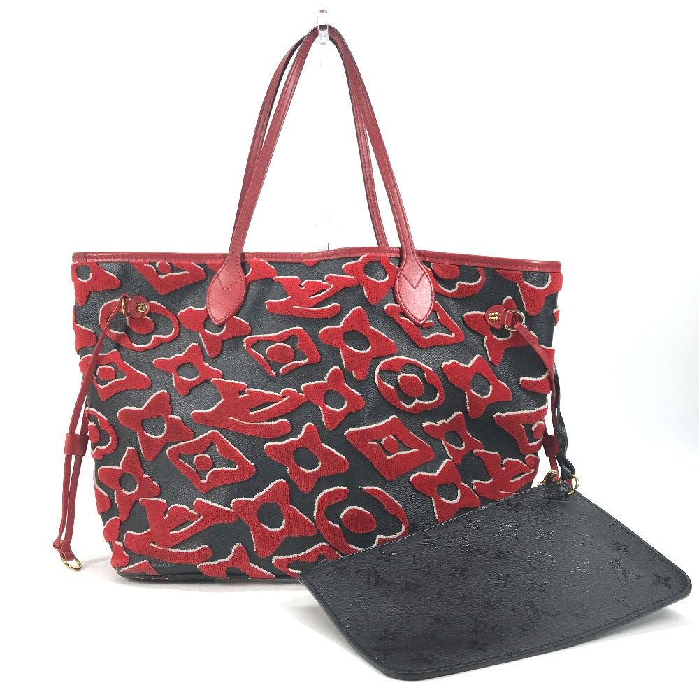 Louis Vuitton M45544 toughage LVxUF Urs Fischer Monogram Canvas Red Neverfull Tote Bag