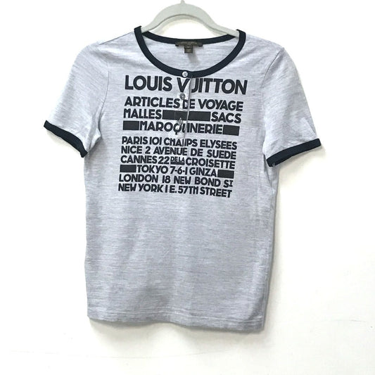 Louis Vuitton Short sleeve T-shirt Viscose M Cotton Gray Logo Apparel