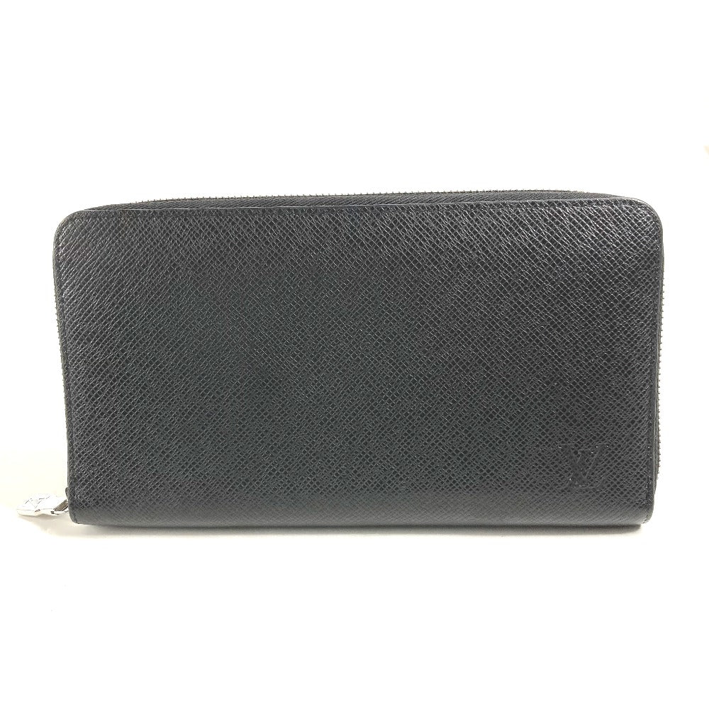Louis Vuitton Long Purse M30056 Taiga Leather Black Wallet Case