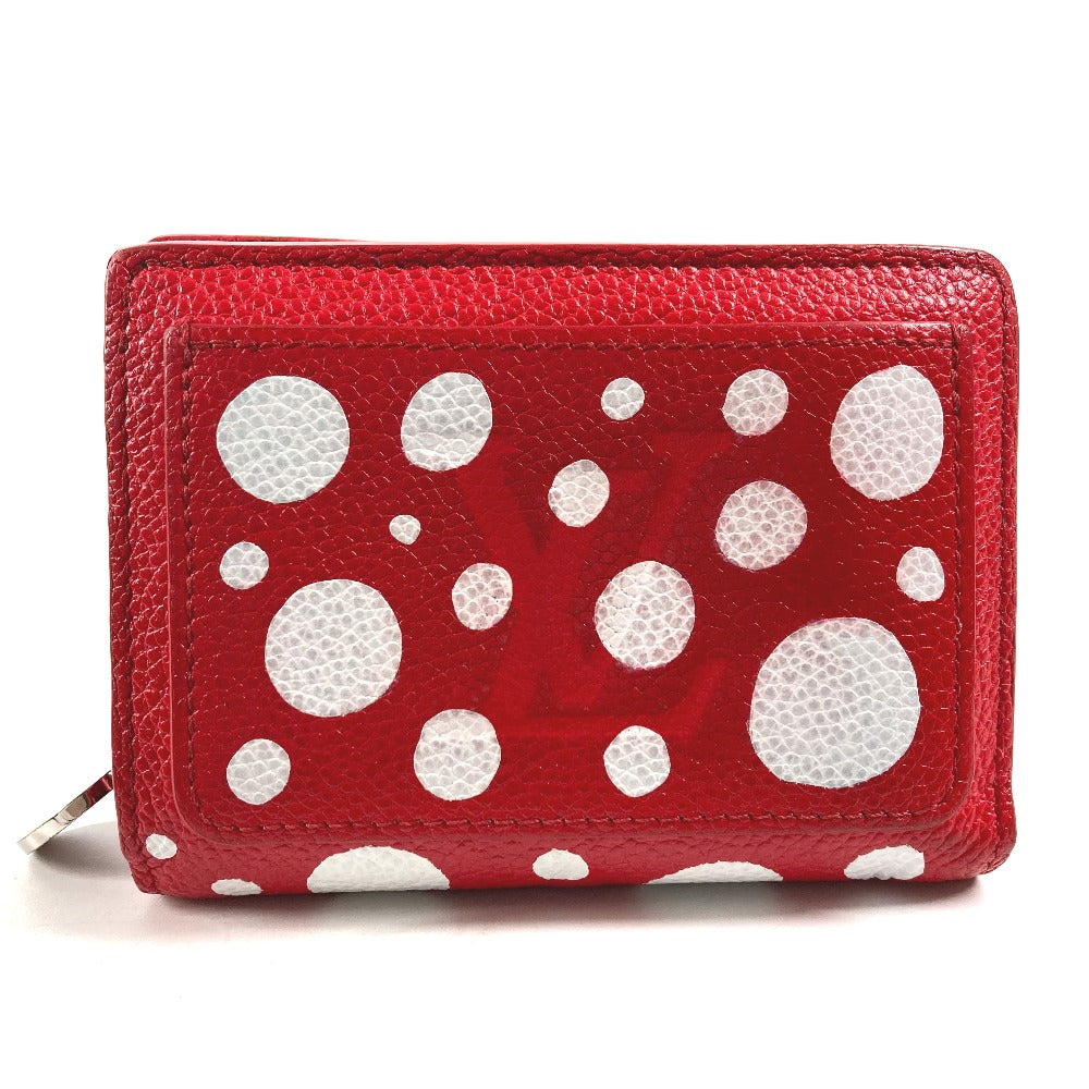 Louis Vuitton Folded M82103 Kusama Yayoi Collaboration Leather Red Wallet Case