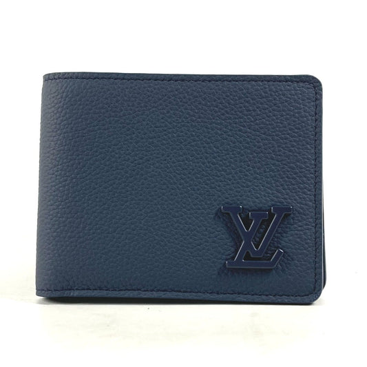 Louis Vuitton Folded M81822 Aero Portefeuille Leather Navy Wallet Case