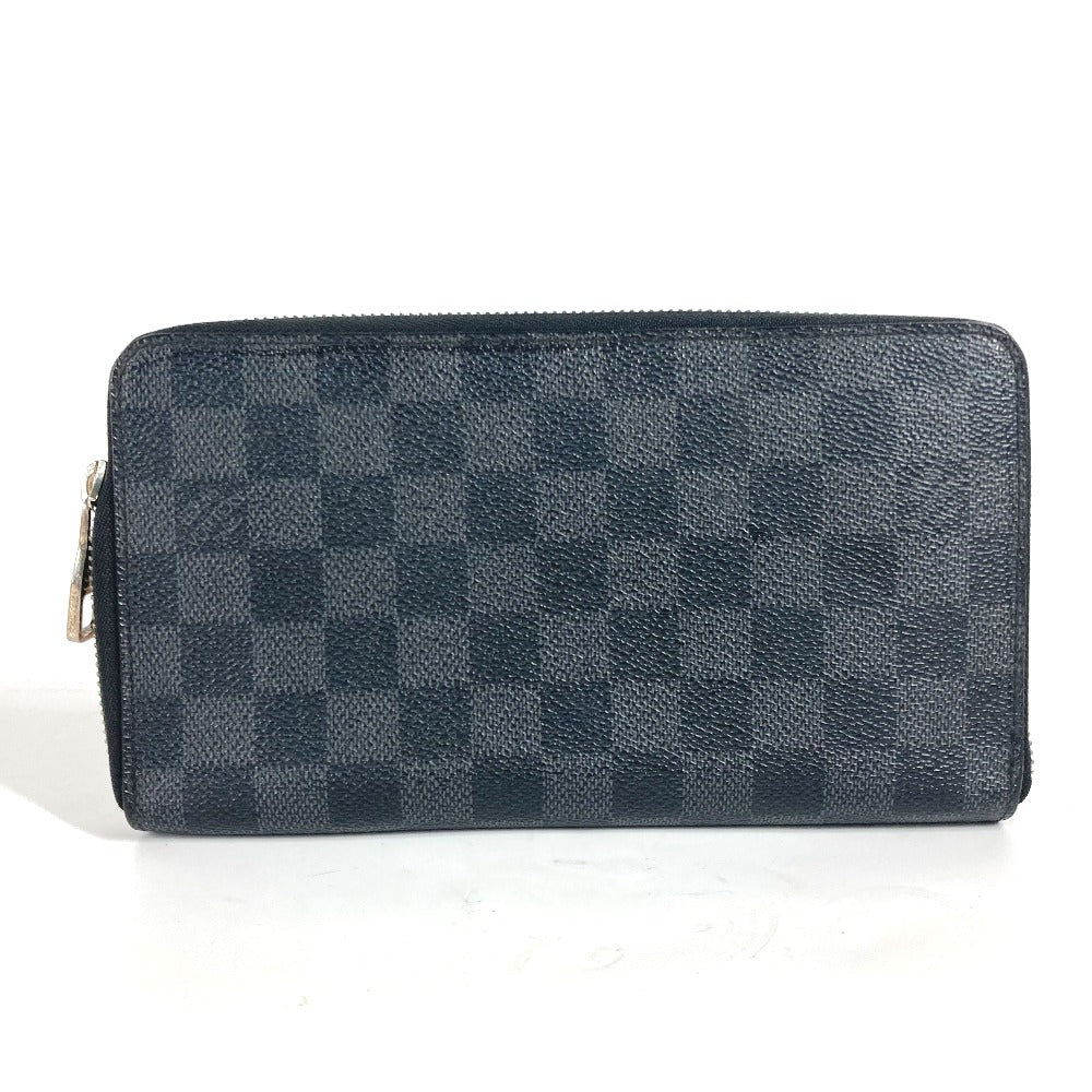 Louis Vuitton Long Purse N63077 Damier Grafitto Canvas Black Wallet Case G 38