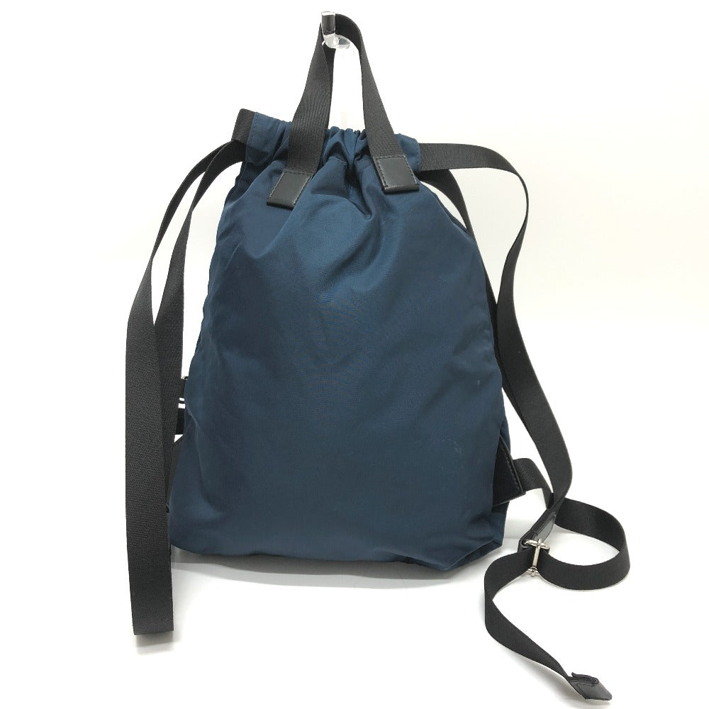 Fendi Backpack 8Bz045 Zucca Unisex Unisex Nylon Navy Logo