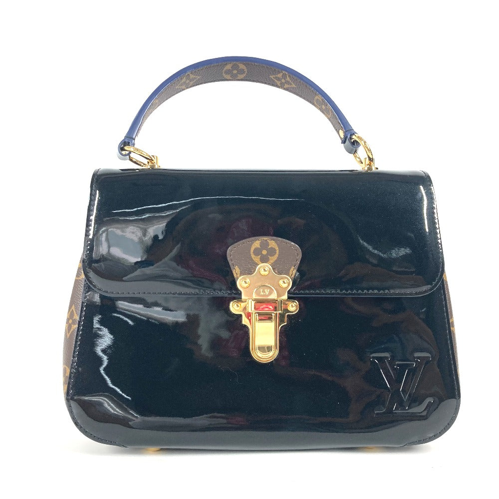Louis Vuitton M53353 black Cherry wood PM Monogram Leather Canvas Patent Handbag