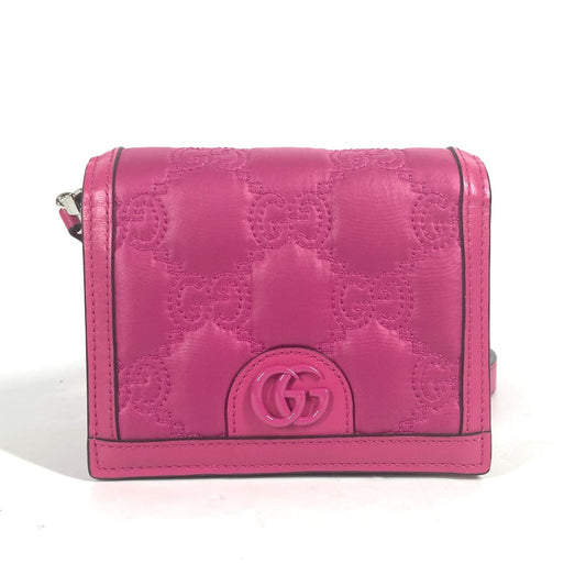 Gucci GG quilting Matelasse Leather Nylon Pink Shoulder Bag