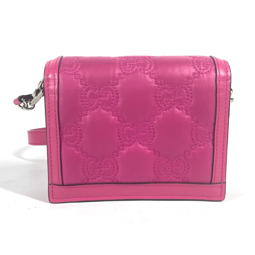 Gucci GG quilting Matelasse Leather Nylon Pink Shoulder Bag