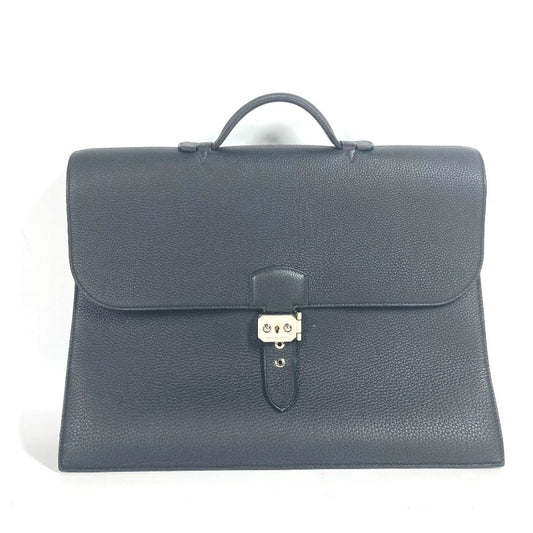 Hermes Business Bag Togo Briefcase Sac Adepeche Mens Black Travel Bag