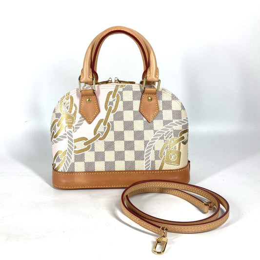 Louis Vuitton N40472 Damier Azur Damier Azur Canvas White Handbag
