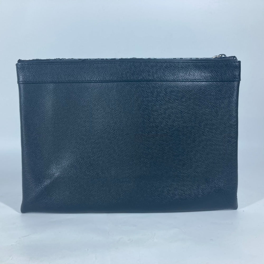 Louis Vuitton M30086 Taiga Pochette Apollo Leather Black Clutch Bag