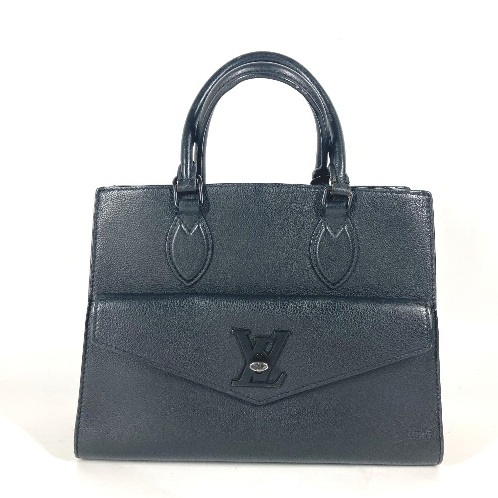 Louis Vuitton M55845 Grain Rock Me PM Leather Calfskin Black Shoulder Bag