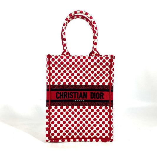 Dior Handbag Amour Bar Tikal Book Tote Women Canvas Red Tote Bag