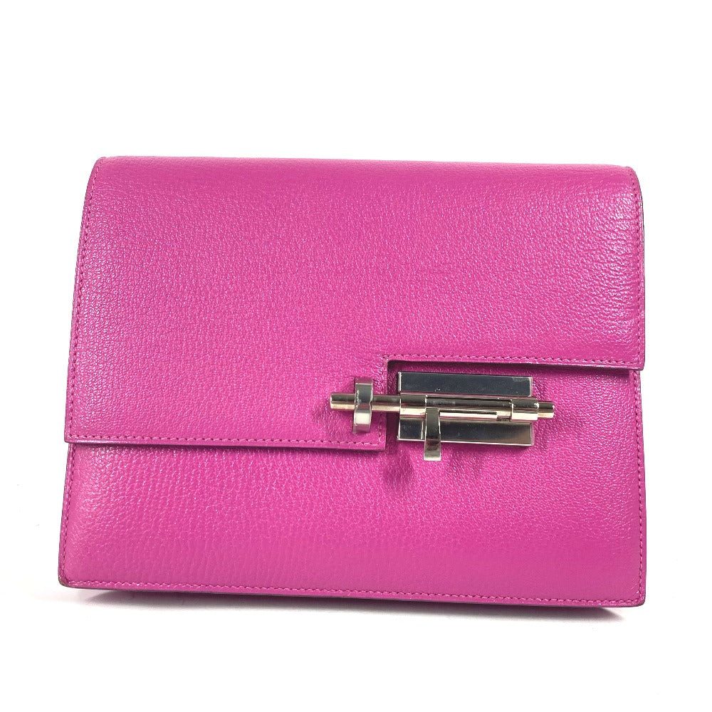 Hermes Clutch Bag Shave Veru Women Purple