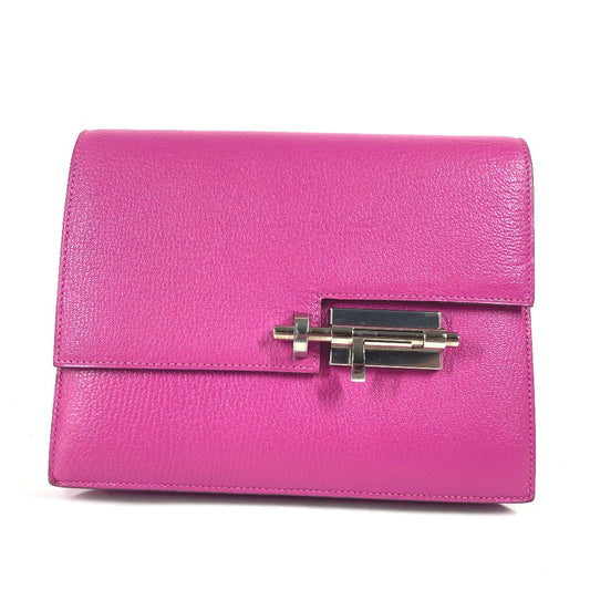 Hermes Clutch Bag Shave Veru Women Purple
