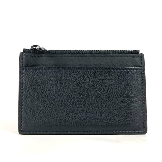 Louis Vuitton Coin M82245 shadow compact coin Monogram Leather Black Wallet Case