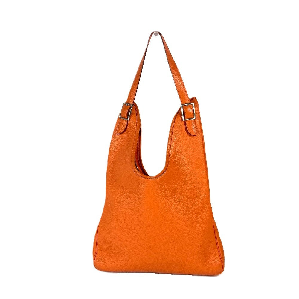 Shoulder Bag Taurillon Clemence Orange Masai Pm