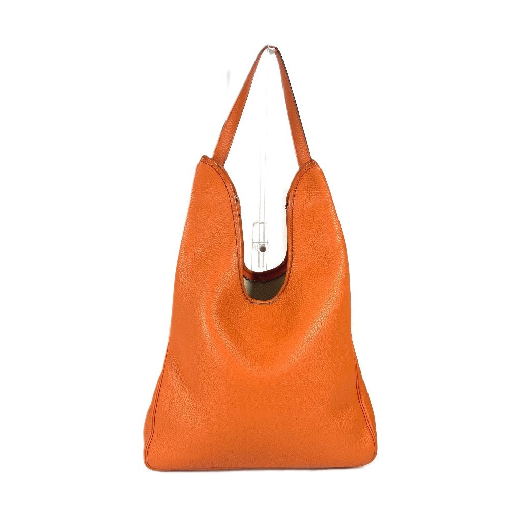 Shoulder Bag Taurillon Clemence Orange Masai Pm