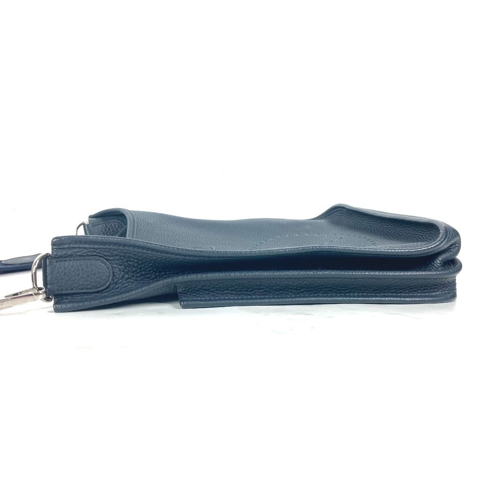 Hermes Shoulder Bag Taurillon Clemence Punching Evelyn Pm Unisex Navy Logo
