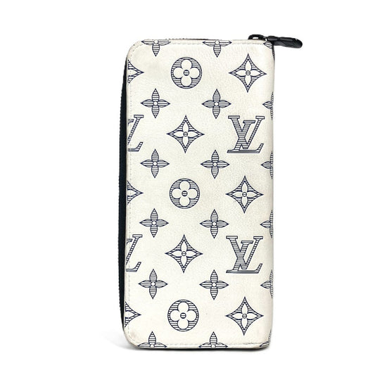 Louis Vuitton Long Purse M83381 shadow Zippy Monogram Leather White Wallet Case