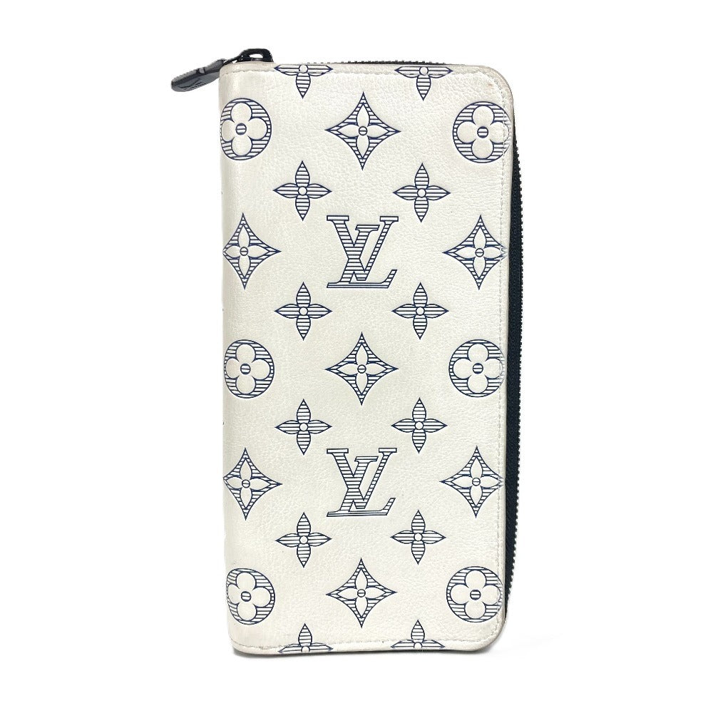 Louis Vuitton Long Purse M83381 shadow Zippy Monogram Leather White Wallet Case