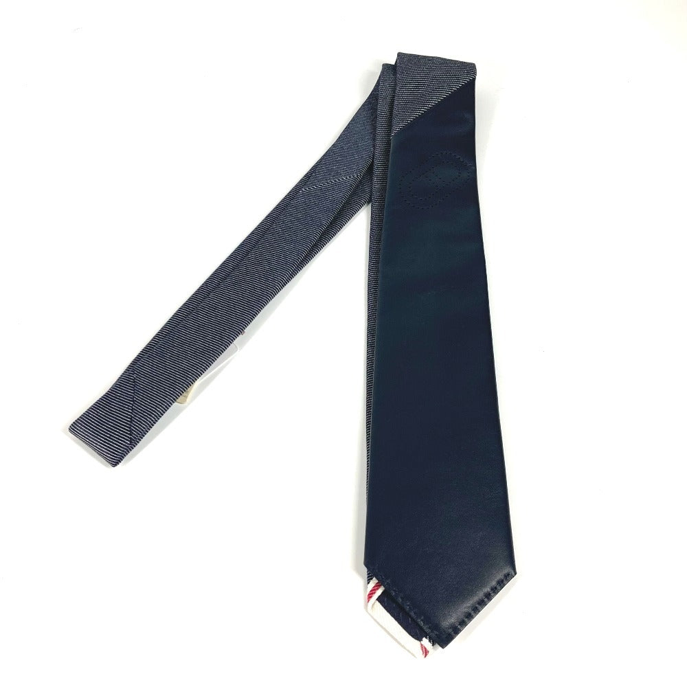 Tie Cotton, Navy Maillon Tie With Details Leather Denim Travel Bag