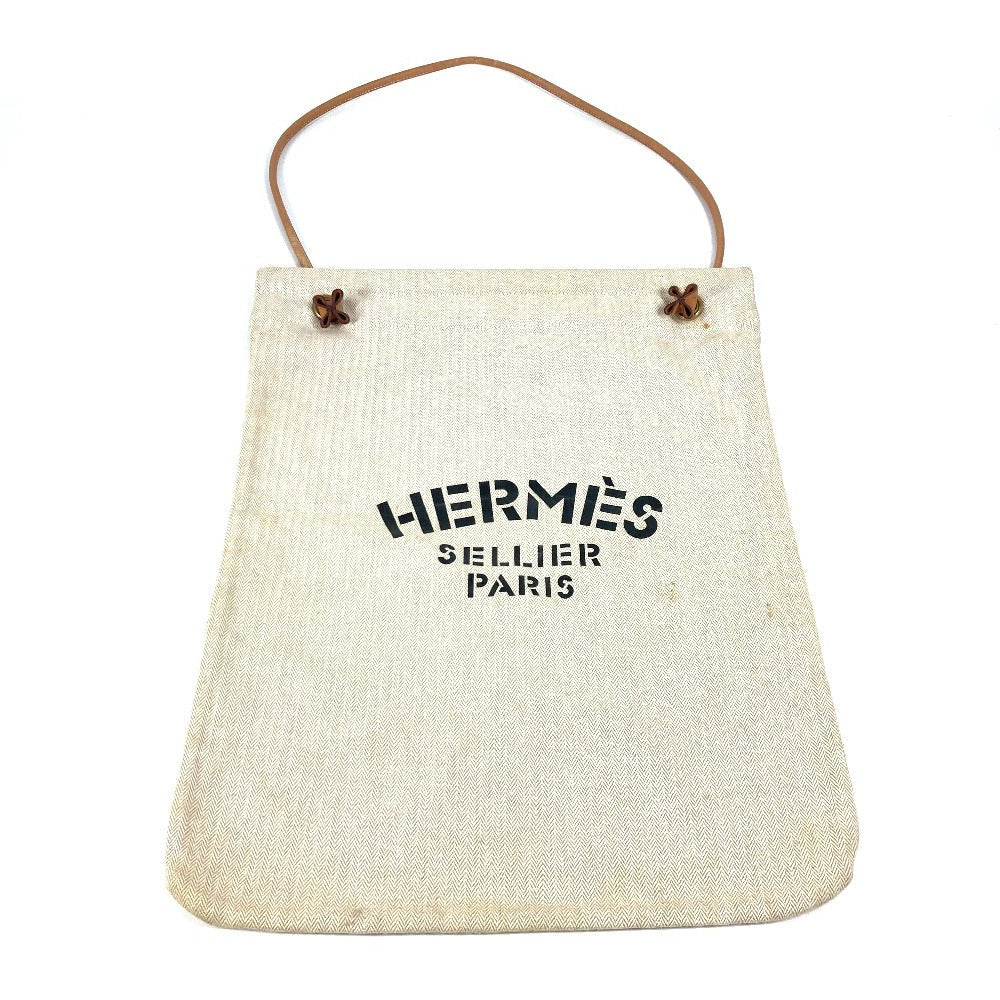 Hermes Shoulder Bag Cotton Sac Aline Gm Unisex Unisex White