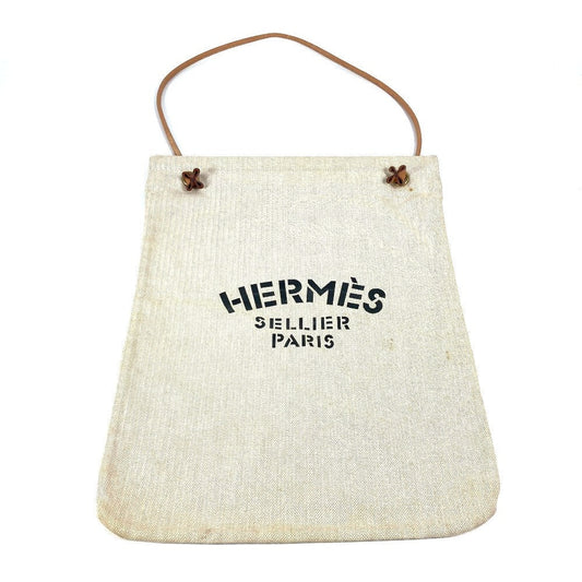 Hermes Shoulder Bag Cotton Sac Aline Gm Unisex Unisex White