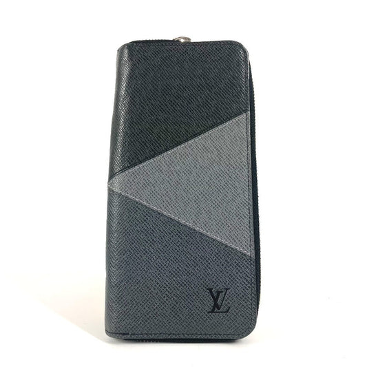 Louis Vuitton Long Purse M30731 Taiga Leather Black Wallet Case