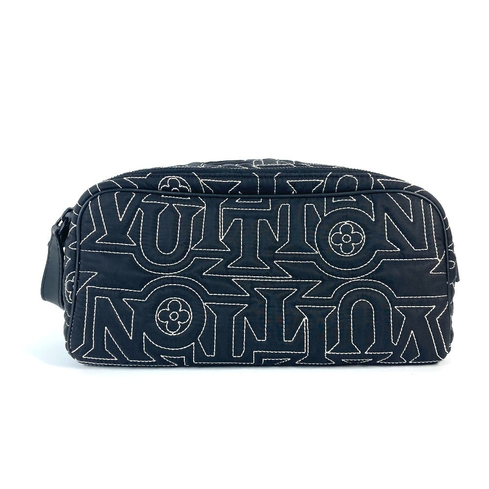 Louis Vuitton M21435 Snow Collection dopp kit Nylon Black Clutch Bag
