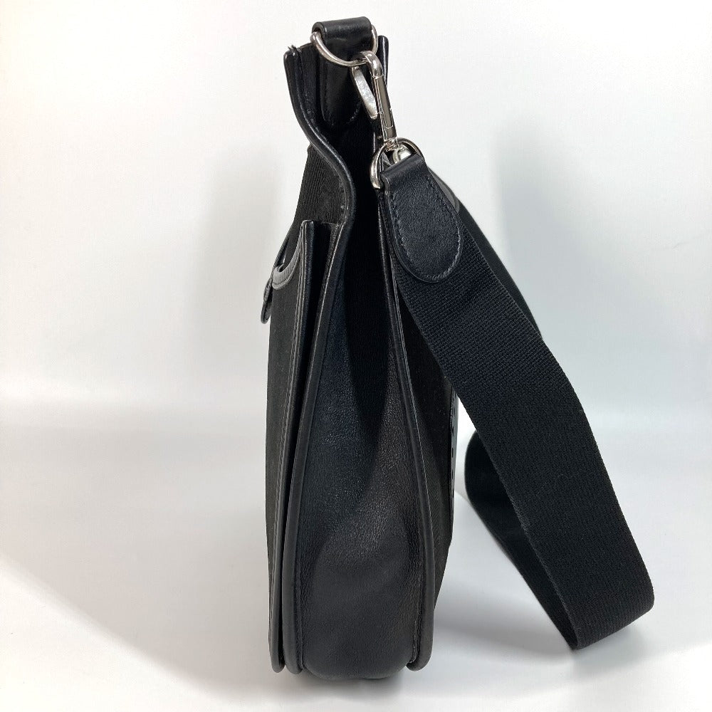 Hermes Shoulder Bag Punching Evelyn2 Pm Evelyn Leather Canvas Black