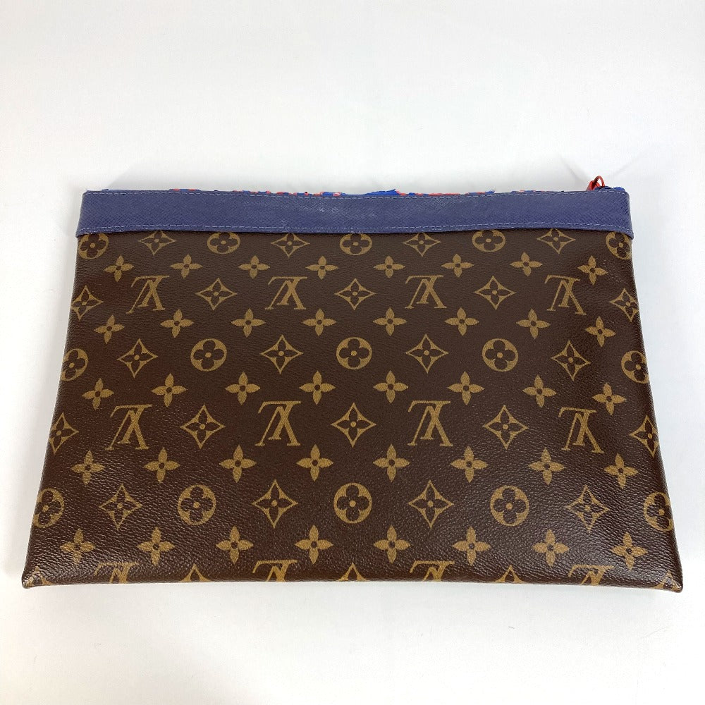 Louis Vuitton M63048 Pochette Apollo Monogram Canvas Brown Clutch Bag