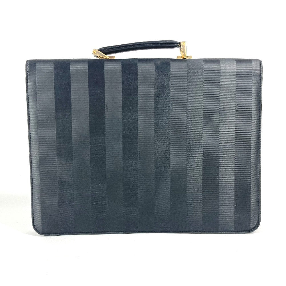 Fendi Business Bag Pvc Pecan Unisex Unisex Leather Black Logo Travel Bag