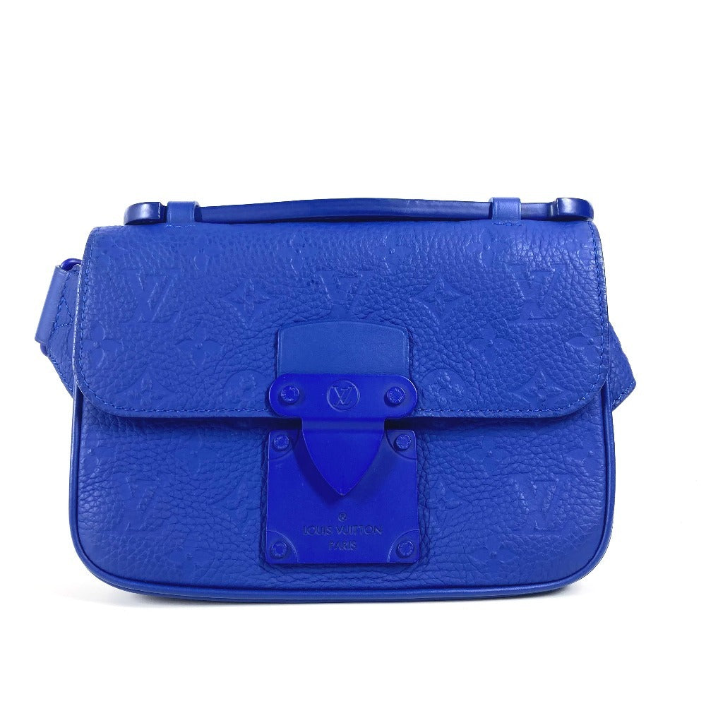 Louis Vuitton Sling M58486 Taurillon Clemence Taurillon Monogram Leather Blue Crossbody Bag