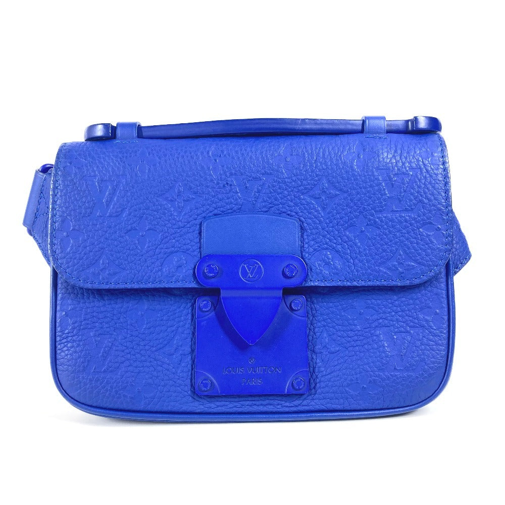 Louis Vuitton Sling M58486 Taurillon Clemence Taurillon Monogram Leather Blue Crossbody Bag