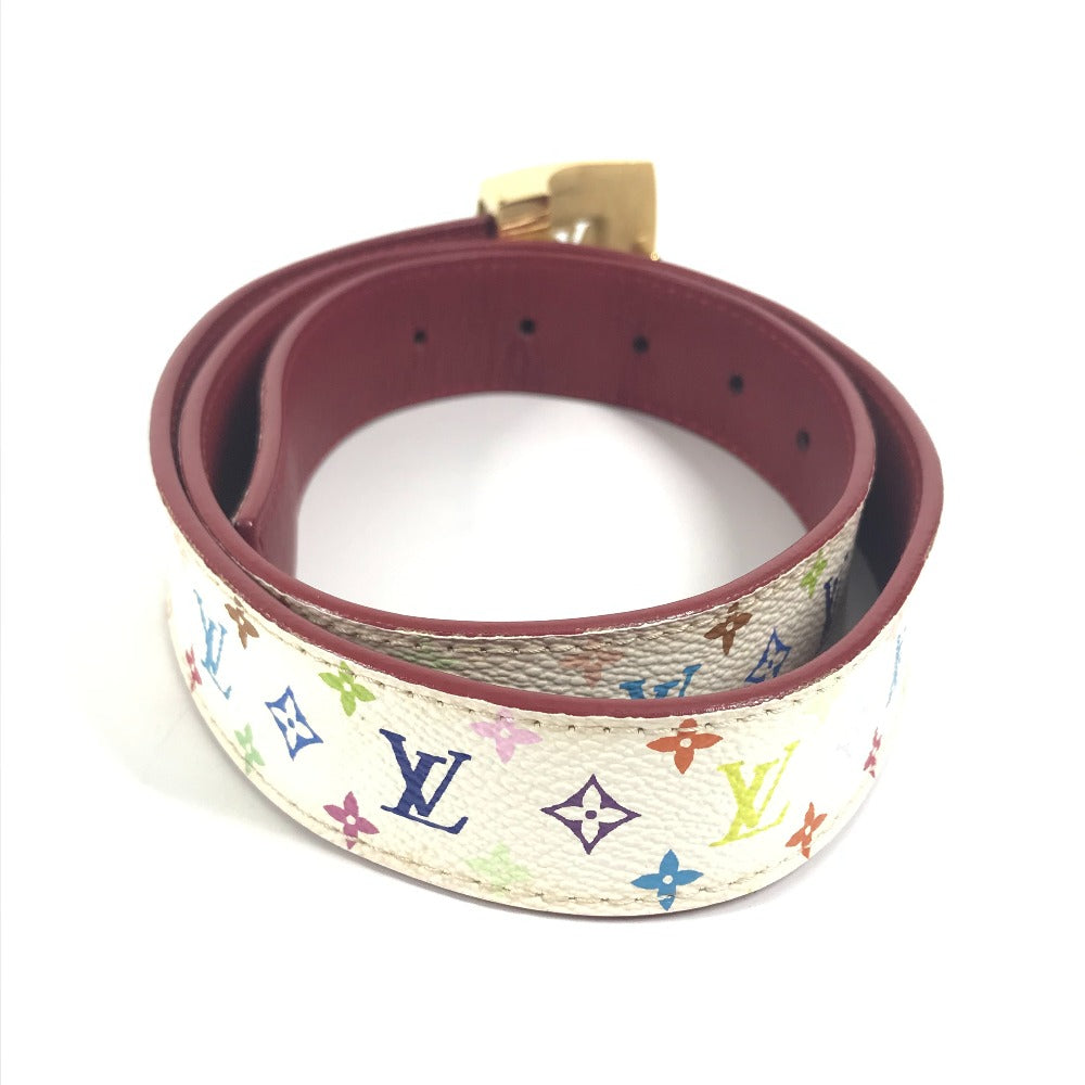 Louis Vuitton M9682W Sun Tulle cut 80 Monogram Canvas White Multicolor Belt