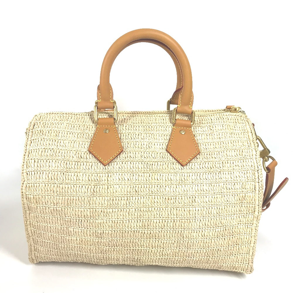 Louis Vuitton M14457 Speedy bandouliere 30 Leather Raffia Beige Logo Handbag