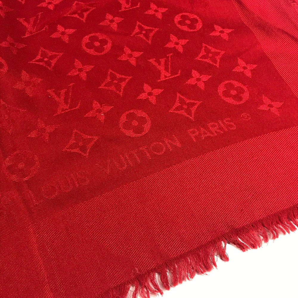 Louis Vuitton shawl Model number unknown Silk Monogram Wool Red Large Apparel