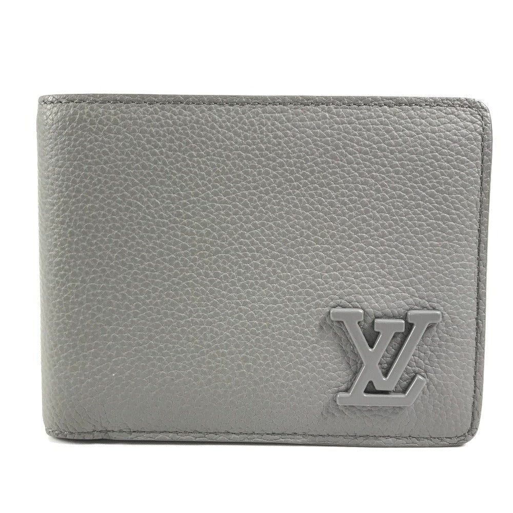 Louis Vuitton Folded M81026 Aerogram Portefeuille Multripru Leather Calf Gray Wallet Case