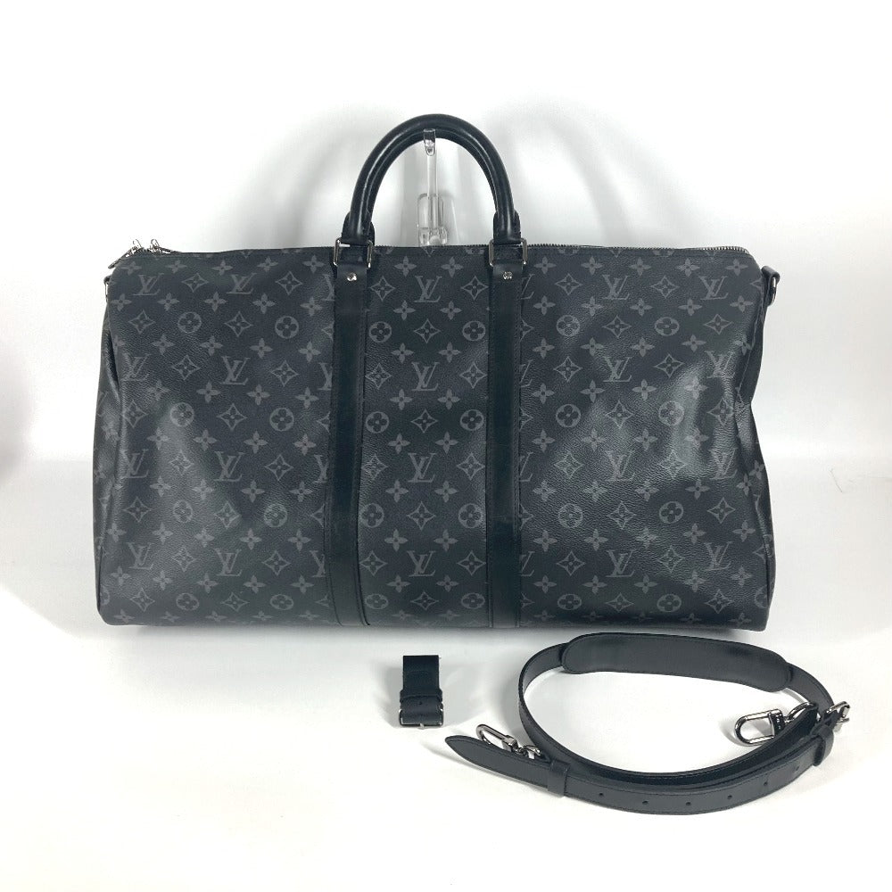 Louis Vuitton Boston Duffel M40605 Eclipse Monogram Canvas Black Travel Bag