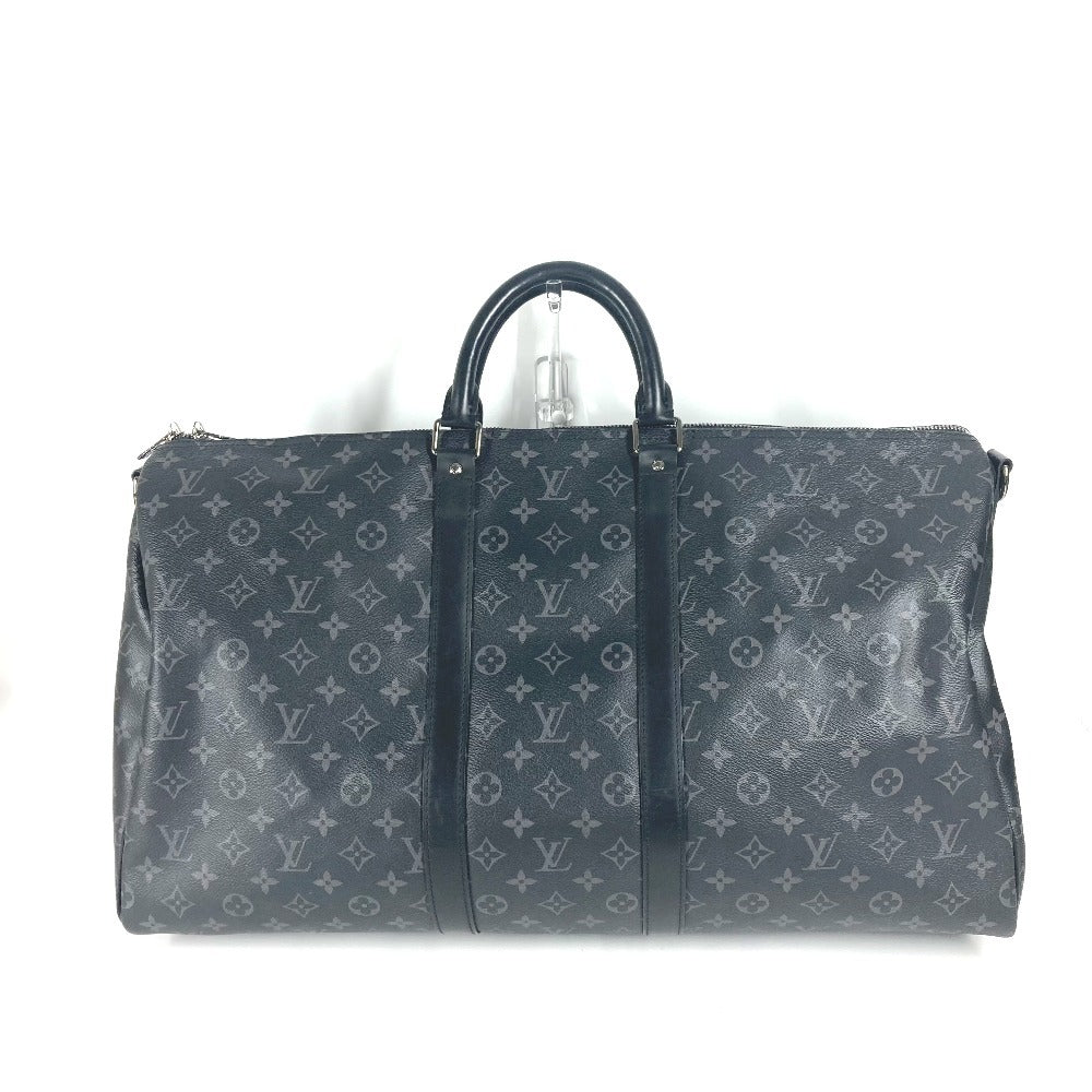 Louis Vuitton Boston Duffel M40605 Eclipse Monogram Canvas Black Travel Bag