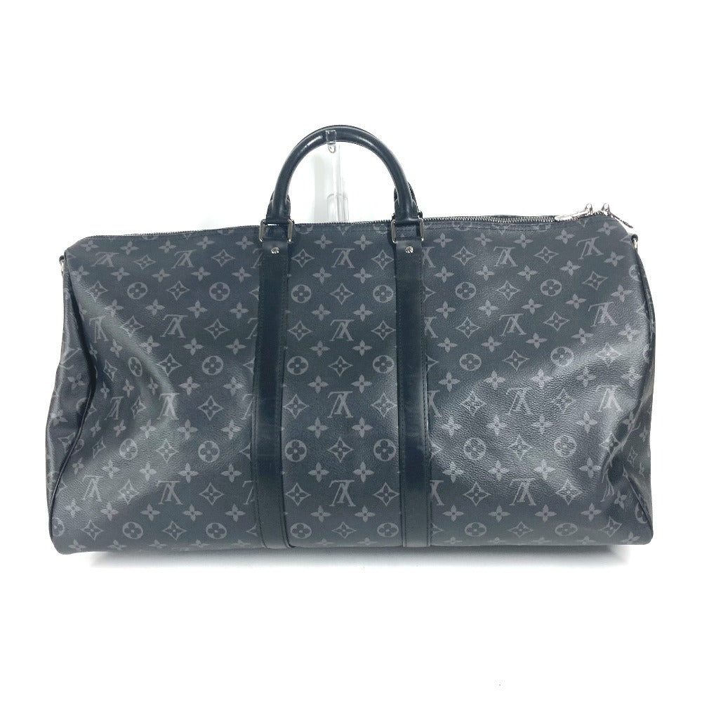 Louis Vuitton Boston Duffel M40605 Eclipse Monogram Canvas Black Travel Bag